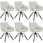 Woltu - Chaise Salle à Manger Lot de 6, siège en Velours, Pieds en Métal, Chaise de Cuisine avec Dossier et Accoudoirs, Chaise Scandinave, Chaise