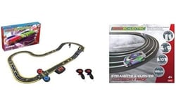 Micro Scalextric Sets for Kids Age 4+ - Super Speed Race Set - Battery Powered Electric Racing Track Set, Slot Car Race Tracks - Includes: 1x Super Speed Race Set & 1x Track Extension Pack