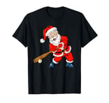 Christmas Santa Claus With Baseball Bat Boys Kids Teens Xmas T-Shirt