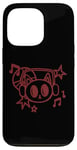 Coque pour iPhone 13 Pro Y2K 90s Cat porte un casque d'écoute et entend de la musique