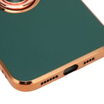 Phone Case For 13 Pro Max With Rose Gold Glitter Plated Ring Stand Wo SG5