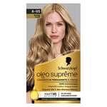 Schwarzkopf – Oleo Suprême – Coloration Permanente à l’Huile – Couleur et Eclat Longue Durée – sans Ammoniaque – Couvre 100% des Cheveux Blancs – HaptIQ Système – Blond Clair 8-05