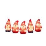 Konstsmide Christmas Outdoor Figures Decoration/Outside Lights LED Acrylic Five Santas/Outdoor Lighting (IP44) / 40 Warm White LEDs/Transparent Cable