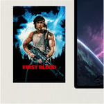 Metal Rambo First Sign Blood Tin Wall Door Movie Art Room Man Cave 28x19cm LARGE