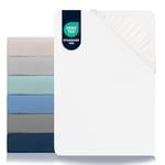 Dreamzie - Drap Housse 80x200 - Microfibre (100% Polyester) - Oeko Tex - Drap Housse 80 x 200 Enfant - Blanc Albâtre