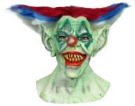 Outta Control Clown Horror Joker Sinister Creepy Mens Costume Overhead Mask Hair