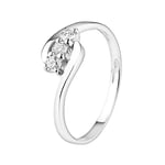 And You - & You - Bague de fidélité à trois pierres Femme - 18-k-(750) Or blanc Diamant Ronde Taille 58 - AMZ-BG TRIF-021/58