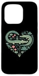 iPhone 15 Pro Cute Alligator Heart Crocodile Gator for Kids Case