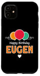 Coque pour iPhone 11 Joyeux anniversaire en disant Eugen