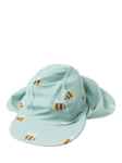 Lindex Baby UPF 50+ Bee Print Sun Protection Swim Cap, Light Turquoise