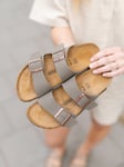 Birkenstock Arizona Birko-Flor Nubuck - Dame - Grå - 36