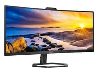 34" Philips 34E1C5600HE/23, Curved VA 3440x1440, 1 ms, 100Hz, höjdjusterbar, HDMI/DP/USB-C 65W, USB 3.2-hubb, högtalare, webbkamera