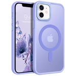 BENTOBEN Magnetic Case for iPhone 12 mini [Compatible with MagSafe],Translucent Matte Back Anti-yellow Slim Soft TPU Military Grade Shockproof Women Men Protective Cover for iPhone 12 mini, Purple