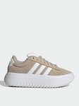 adidas Grand Court Platform Shoes - Beige, Beige, Size 6.5, Women