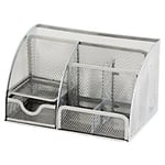 Viking Desk Organiser Wire Mesh Silver 22.2 x 14 x 12.5 cm