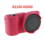 Étui de caméra en Silicone,housse de protection pour appareil photo Sony Alpha A6000 A6100 A6300 A6400 A6500 A6600 A5100 A5000 - Type A5100 A5000 Rose Red