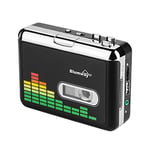 BlumWay Cassette to MP3 converter, portable cassette player via USB Drive, digital cassette converter Audio Music Tape to MP3 Converter Player with Earphone, No Need Computer