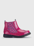 Start-Rite START-RITE Chelsea Brogue Cherry Red Patent Leather Zip Up Boots 11.5 Infant female