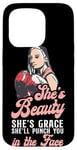 iPhone 15 Pro Boxing Girl Vintage She'S Beauty She'S Grace She'Ll Punch Case