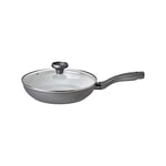 Prestige Earth Pan Ceramic Non Stick Frying Pan with Lid 28cm - Non Toxic Frying Pan, Induction Ready, Dishwasher Safe, Made in Italy, Grau