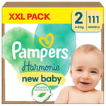 Pampers Harmonie bleier størrelse 2 Mini, 4 kg - 8 kg, XXL-pakke (1x111 bleier)