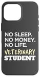 Coque pour iPhone 16 Pro Max Veterinarian No Sleep No Money No Life Vet Student