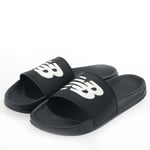 New Balance Mens 200 Slide Sandals in Black-White Textile - Size UK 6