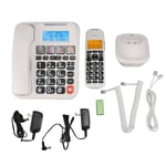 US Plug 100‑240V White Corded And Cordless Phone 2in Screen Expandable Big B Set