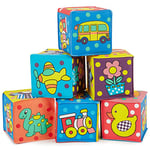 BIECO Cube Bebe Set | Pack de 6 | Cube a Empiler Bebe | Cube Dactivité Bebe | Jeux Bebe Cube Eveil Bébé Jeu Montessori Bebe Jeux Bébé Cubes à Empiler Enfant Cubes Empilables Bebe Cube Sensoriel Bebe