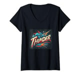 Womens Thunder and Clouds for rock'n roll Music Lovers V-Neck T-Shirt