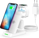 Chargeur Induction Iphone, Chargeur Sans Fil Iphone Chargeur 3 En 1 Pour Apple Watch Serie 9/8/7/6/Se/5/4/3/2, Station De Charge Rapide Pour Iphone 14 Pro Max/13/12/11/Xs Max/X/8/7[Cdq092228]