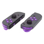 eXtremeRate Clear Atomic Purple Replacement ABXY Direction Keys SR SL L R ZR ZL Trigger Buttons Springs, Full Set Buttons Repair Kits with Tools for Nintendo Switch Joycon & Switch OLED Joy con