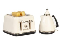 Melody Jane Dolls House Modern White Jug Kettle & Toaster Miniature 1:12 Kitchen Accessory
