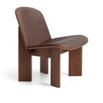 HAY - Chisel Lounge Chair - Water-based lacquered walnut Front upholstery, Sense Dark Brown Leather - Lenestoler - Andreas Bergsaker