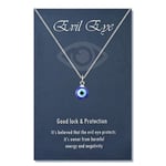 Blue Eye Necklace Pendant Necklace Evil Eye för skydd Silver