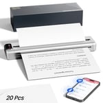 Phomemo Q302 Thermal Printer A4, Inkless Portable Printer, Wireless thermal printer with Bluetooth, WiFi, USB connectivity, Suitable for Contract, Document (A4), Drawing (B5), Memo Printing, Silver