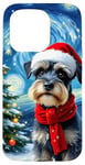 Coque pour iPhone 15 Pro Miniature Schnauzer Starry Night Christmas Van Gogh Dog