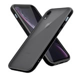 Coque pour Apple iPhone XR en MAT NOIR Housse de protection Étui hybride avec intérieur en silicone TPU et dos en plastique mat - Neuf