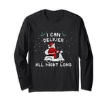 Funny Santa Deliver-All-Night-Long Pixel Gamers Delivery Man Long Sleeve T-Shirt