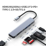 USB C Hub 3in1-10in1 Typ C 3.0 till 4K HDMI-adapter med RJ45 SD A4