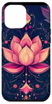 Coque pour iPhone 12 Pro Max Rose Pop Art Fleur de Lotus Ethnique Ornements Célestes