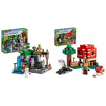 LEGO 21189 Minecraft Le Donjon du Squelette, Jouet Construction & 21179 Minecraft La Maison Champignon, Set Jouet de Construction pour Enfants dès 8 Ans, Idée de Cadeau