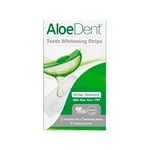 AloeDent Teeth Whitening Strips, Peroxide Free, Removes Stains, Enamel Safe, Non-Sensitive Formula, Gentle on Gums, with Aloe Vera, Natural, Vegan, 28 Strips, 14 Day Treatment