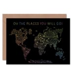 Oh The Places You Will Go! Bon Voyage Travel Adventure Sealed Greeting Card Plus Envelope Blank inside