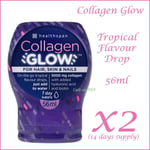 Collagen Glow Tropical Flavour Drops 56ml x 2 bottles 14 days supply NEW