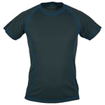 Schwarzwolf outdoor T-Shirt Fonctionnel en Laine Noir pour Homme Coupe ajustée (Noir/Bleu)