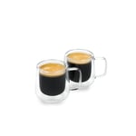 La Cafetière 2pc Siena Double-Walled Espresso Glasses Set, 100ml Insulated Coffee Cups with Handle for Barista Espresso, Stackable and Lightweight