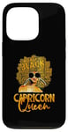 Coque pour iPhone 13 Pro Black Women Afro Hair Art Capricorne Queen Capricorne Anniversaire