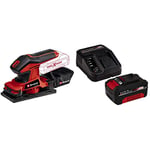 Einhell Power X-Change 1/3 Sheet Cordless Orbital Sander with Battery and Charger - 18V Electric Sander for Wood, Plaster and Metal - TE-OS 18/187 Li Battery Sander with Dust Collection Set