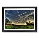 Big Box Art Landscape Cloudy Dawn Framed Wall Art Picture Print Ready to Hang, Oak A2 (62 x 45 cm)